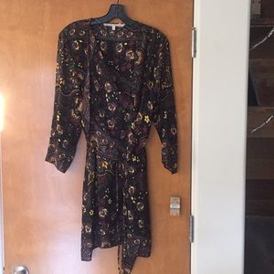 Rachel Roy Printed Wrap Dress with Sleeves